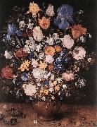 BRUEGHEL, Jan the Elder Bouquet in a Clay Vase f France oil painting reproduction
